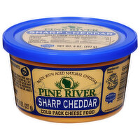 Pine River Cheese Food, Cold Pack, Sharp Cheddar, 8 Ounce