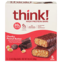 Think! High Protein Bars, Chunky Peanut Butter, 5 Pack, 5 Each