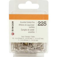 Singer Safety Pins, Assorted, 225 Each