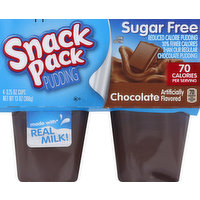Snack Pack Pudding, Sugar Free, Chocolate, 4 Each