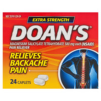 Doan's Pain Reliever, Extra Strength, 580 mg, Caplets, 24 Each
