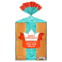 King's Hawaiian Rolls, Mini Sub, Hawaiian Sweet, 6 Each