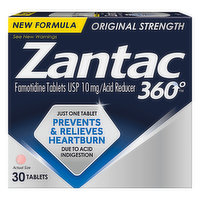 Zantac 360 360 Degrees Acid Reducer, Original Strength, 10 mg, Tablets, 30 Each