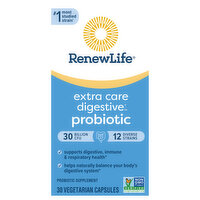 Renew Life Probiotic, Extra Care Digestive, Vegetarian Capsules, 30 Each