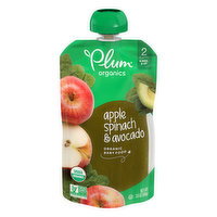 Plum Organics Baby Food, Organic, Apple Spinach & Avocado, 2 (6 Months & Up), 3.5 Ounce