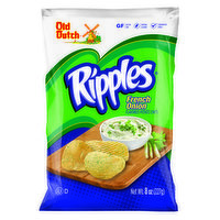 Old Dutch Foods Ripples French Onion Potato Chips, 8 Ounce