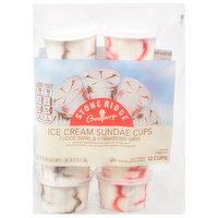 Creamery Ice Cream Sundae Cups, Fudge Swirl & Strawberry Swirl, 12 Each