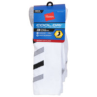 Hanes Cool Dri Socks, Crew, Men's, 6-12 Shoe Size, 3 Each