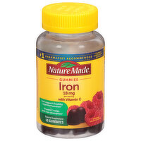 Nature Made Iron, with Vitamin C, 18 mg, Gummies, Raspberry, 60 Each