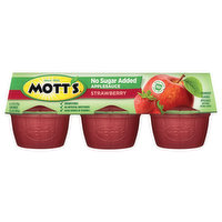 Mott's Applesauce, No Sugar Added, Strawberry, 6 Each