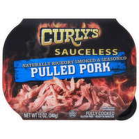 Curly's Pulled Pork, Hickory Smoked & Seasoned, Sauceless, 12 Ounce