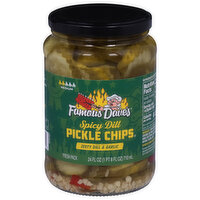 Famous Dave's Pickle Chips, Zesty Dill & Garlic, Spicy Dill, Medium, 24 Fluid ounce