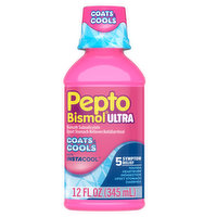 Pepto-Bismol Multi-Symptom Pepto Bismol Ultra with Instacool Liquid, Nausea & Diarrhea Relief, Over-the-Counter Medicine, 12 Oz, 12 Ounce