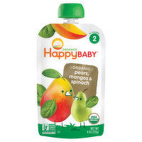 HappyBaby Organics Pears, Mangos & Spinach, Organic, 2 (6+ Months), 4 Ounce