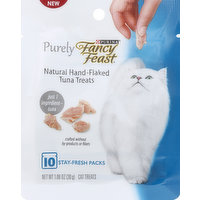 Fancy Feast Cat Treats, Natural, Hand-Flaked, Tuna, Stay-Fresh Packs, 10 Each