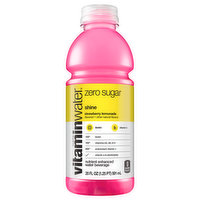 Vitaminwater Water Beverage, Zero Sugar, Nutrient Enhanced, Strawberry Lemonade, Shine, 20 Fluid ounce