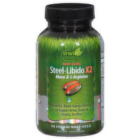 Irwin Naturals Steel-Libido X2, Next Level, Liquid Soft-Gels, 75 Each