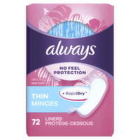 Always Daily Liners Always Daily Liners, Regular Absorbency, Unscented, 72 Ct, 72 Each