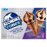 Klondike Cones! Frozen Dairy Dessert Cone, Classic Chocolate/Nuts for Vanilla, 8 Pack, 8 Each