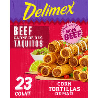 Delimex Beef Corn Taquitos Frozen Snacks, 23 Each