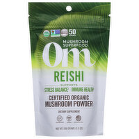 Om Mushroom Powder, Organic, Reishi, 3.5 Ounce