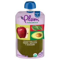 Plum Organics Stage 2 Organic Apple, Spinach & Avocado 3.5oz Pouch, 3.5 Ounce