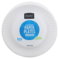 Essential Everyday Paper Plates, Dailyware, Coated, 9 Inch, 100 Each