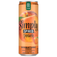 Simply Spiked Beer, Signature Peach, 24 Fluid ounce