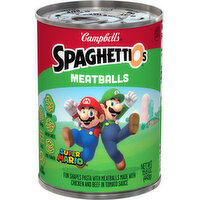 Campbell's® SpaghettiOs® Super Mario™ Fun Shapes Canned Pasta with Meatballs, 15.6 Ounce