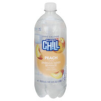 Super Chill Sparkling Water Beverage, Peach Flavored, 33.8 Ounce