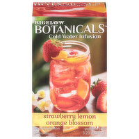 Bigelow Botanicals Cold Water Infusion, Caffeine Free, Strawberry Lemon Orange Blossom, Tea Bags, 18 Each