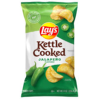 Lay's Potato Chips, Jalapeno Flavored, Kettle Cooked, 8 Ounce