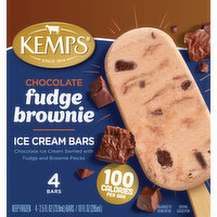 Kemps Chocolate Fudge Brownie Ice Cream Bars, 4 Each