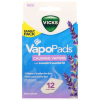Vicks VapoPads Calming Vapors, with Lavender Essential Oil, Family Pack, 12 Each