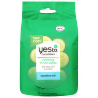 Yes To Cucumbers Facial Wipes, Calming, Sensitive Skin, 30 Each