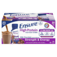 Ensure Nutrition Shake, High Protein, Milk Chocolate, Value Size, 24 Pack, 24 Each