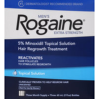 Rogaine Hair Regrowth Treatment, Extra Strength, Unscented, Men's, 6 Each