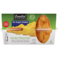 Essential Everyday Peaches, Diced, No Sugar Added, 4 Each