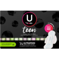 U by Kotex Pads, Ultra Thin, With Wings, Extra Absorbency, 14 Each