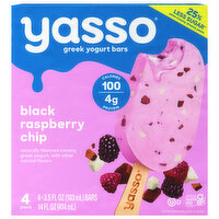 Yasso Yogurt Bars, Black Raspberry Chip, Greek, 4 Each