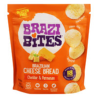 Brazi Bites Cheese Bread, Brazilian, Cheddar & Parmesan, 18 Each