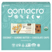 GoMacro MacroBars, Coconut + Almond Butter + Chocolate Chips, 4 Each