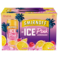 Smirnoff Ice Malt Beverage, Premium, Pink Lemonade, 12 Each