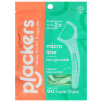 Plackers Floss Picks, Fresh Mint, Micro Line, 90 Each