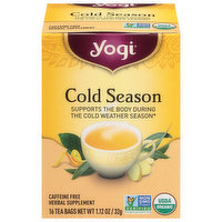 Yogi Herbal Supplement, Caffeine Free, Cold Season, Tea Bags, 16 Each