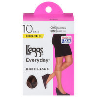 L'eggs Everyday Knee Highs, Suntan, Extra Value, 10 Each