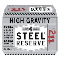 Steel Reserve Beer, High Gravity 211, 12 Each