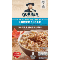 Quaker Instant Oatmeal, Lower Sugar, Maple & Brown Sugar, 8 Each