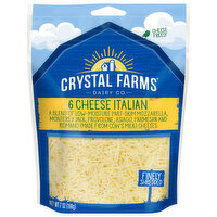 Crystal Farms Cheese, 6 Cheese Italian, Finely Shredded, 7 Ounce