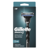 Gillette Mach3 Razor for Men, 1 Razor Handle + 2 Blade Refills, 1 Each